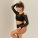 Women's swimsuit "Sport" Separate minku Black color, size 44