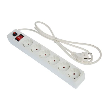 Network filter Universal 967u-3001, 6 sockets, 1.8 m, 10 A, PVS 3x0.75, white