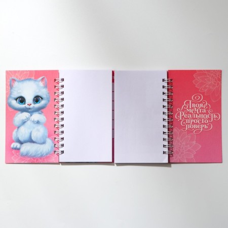 Double notebook on the crest, soft cover, size 15x12cm, 48 liter "Bunny"-2