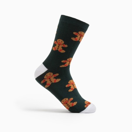 Male socks "cookies" is dark green color, size 29
