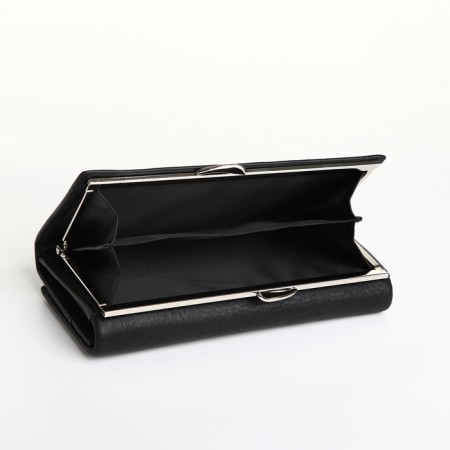 Women's wallet on a magnet, black color-3
