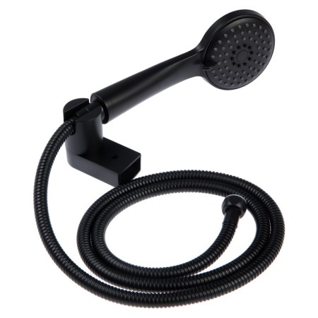ACCOONA A63125F bath mixer, single -leaf, pour 181 mm, shower set, black-4