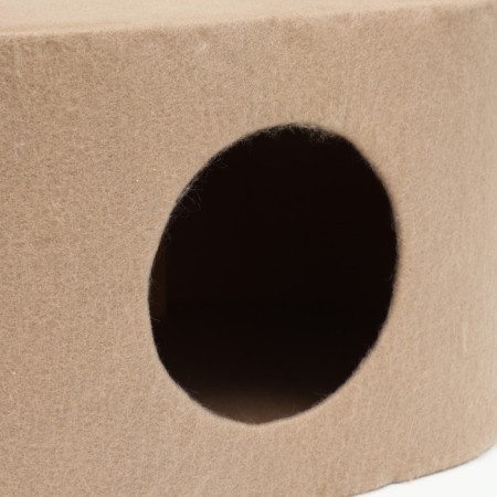 House for cats with a claw, with an oval shelf, 54 x 34 x 80 cm, felt, jute, brown-7
