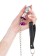 Anal traffic jam-hoods, with bells and leash, purple crystal, d = 28 mm