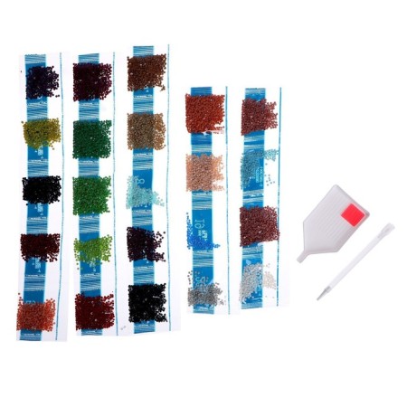 Diamond mosaic with partial filling on the Kolisei canvas, 30 x 40 cm-3