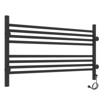 Two -heated towel rail Laris Laris Olivia ChKCh8, 800x500 mm, 8 crossbars, left, black-1