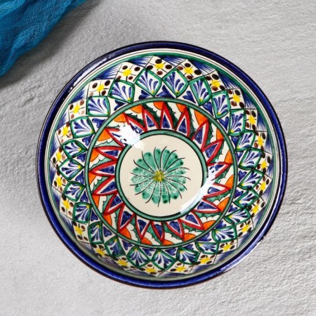 Rishtan ceramics "flowers" 15 cm, small, blue-1