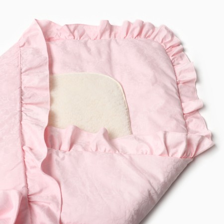 Envelope-condensed with a fur insert, pink color, size 100x100 cm-1