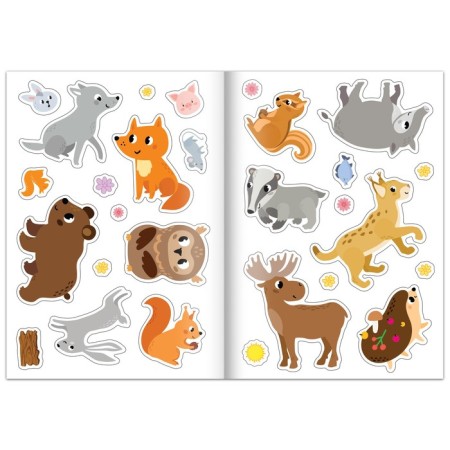 Set 3 in 1 “residents of the forest”: 12 puzzles, a book with stickers, coloring-11