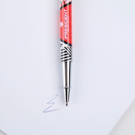 Metal pen with a cap "Russia", accessories silver, 1.0 mm-4