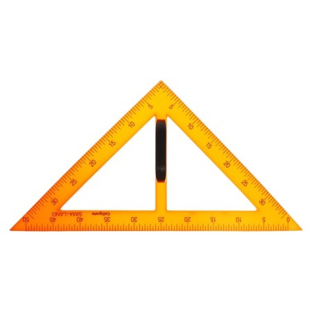 Set for the school board, 5 items: 2 triangles, 1 transporter, 1 circuit, 1 ruler-1