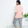Women's home set (T -shirt/Bridges), pink color, size 52