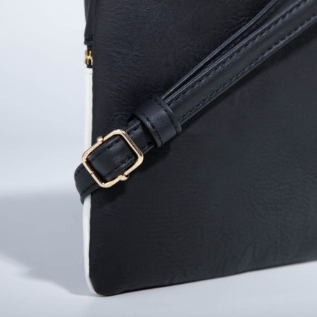 Bag Cross-Bodi with a zipper, black/white color-2