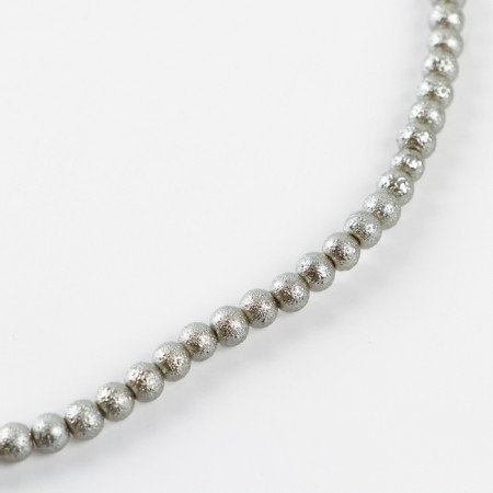 Glass beads, set 140 pcs., Diameter 1 pc. - 6 mm, silver color-4
