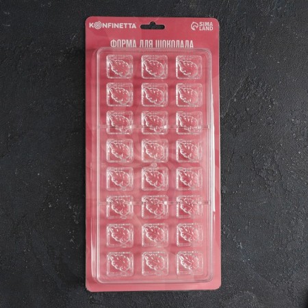 Konfinetta chocolate form “Berry Leaf”, 27.5 × 17.5 × 2.5 cm, 24 cells (2.7 × 2.5 × 1.2 cm)-4