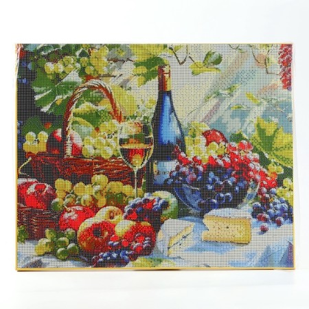 Diamond mosaic with full filling on canvas with a subframe "Still Life", 40 x 50 cm-1