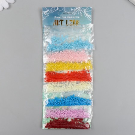 Round size 12/0 "Multi -colored" 8 colors x 5 grams 20x8 cm
