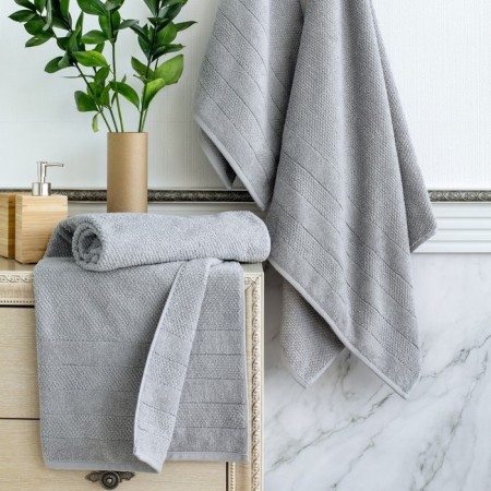 Set of towels, size 50x90 cm - 2 pcs, 70x140 cm - 2 pcs, color is cold gray