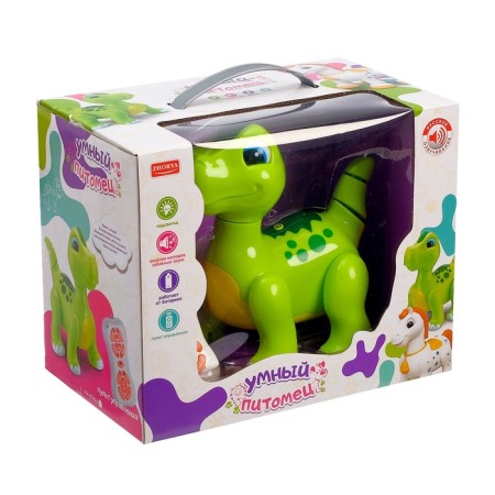 Robot Dinosaur "Smart pet" Zhory, programmable, on the control panel, interactive: sound, light, batteries, in Russian-10