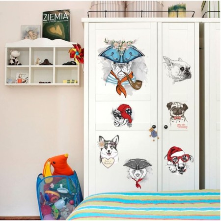 Sticker Plastic Interior color "Beasts in different headdresses" 50x70 cm