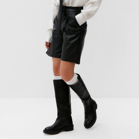 Women leather shorts MIST BAS, p. 46, black-2