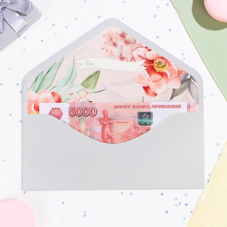 Money envelope "Universal" gold flowers, software, embossing, 19 x 9 cm-1