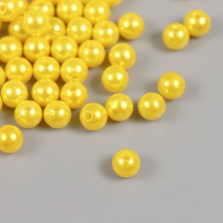 Set of beads "pearls" d 8 mm, 250 gr, yellow-1