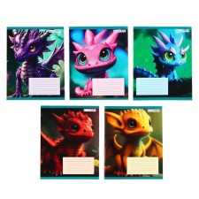 Notebook of 18 sheets in the Dragon line, covered Cardboard, block 60g/m2, mix, 5 types