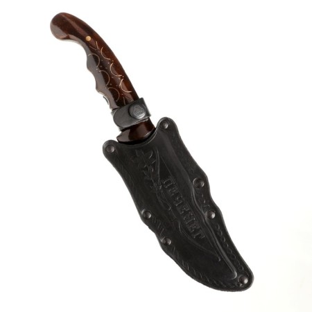 Caucasian knife, tourist "Pecheneg" with scabbard, steel - 40x13, varnished nut, 14 cm-6