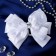 Hair elastic band "Schoolgirl" Bath shiny lace, 12 cm, white