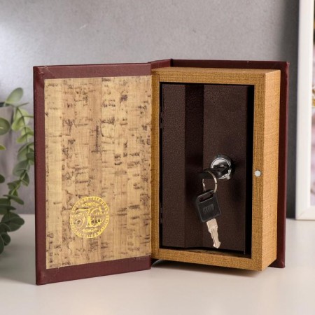 Safe wood leather "Personal currency reserve" 17x11x5 cm-1