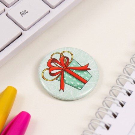New Year of the setting icon d = 35 mm "Gift" 6.5x6.5 cm-3