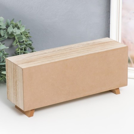 Casket wood chest of drawers 3 boxes "mesh" beige-white 10x33x14 cm-3