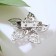 Brooch "Flower" wish, white color in silver