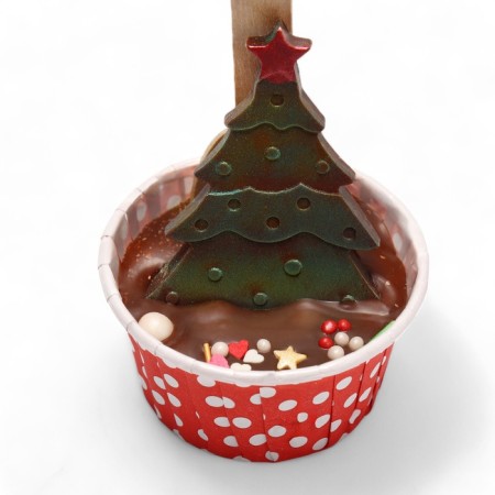 New Year. Figure chocolate "Hot chocolate with marshmallow" New Year tree ", 65 g-2