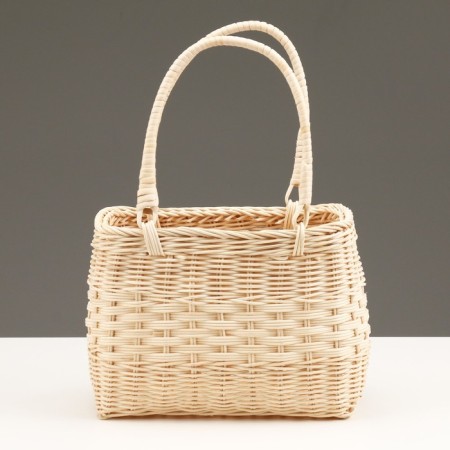 Wicker basket, 22 x 14 x 14/29 cm, beige, rattan-1
