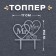 Topper in Mr & MRS cake, silver color