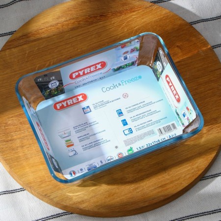 Rectangular shape for baking and baking of heat -resistant glass Cook & Store, 1.5 l, with a lid-6