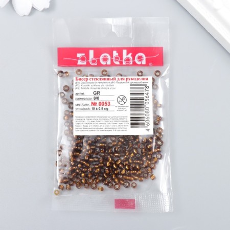 Beads "Zlatka" 08/0, 3 mm, 10 g 0053 brown-2