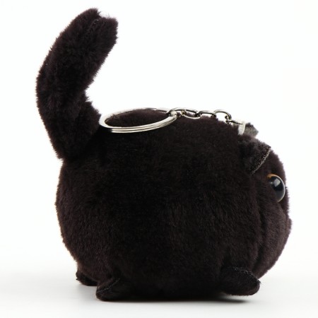 Soft toy "cat" on a key fob, 8 cm, black color-1