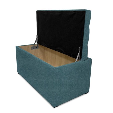 Puff with a lid and weighting, 800 × 400 × 420 mm, Savana plus matting, Mint color-2