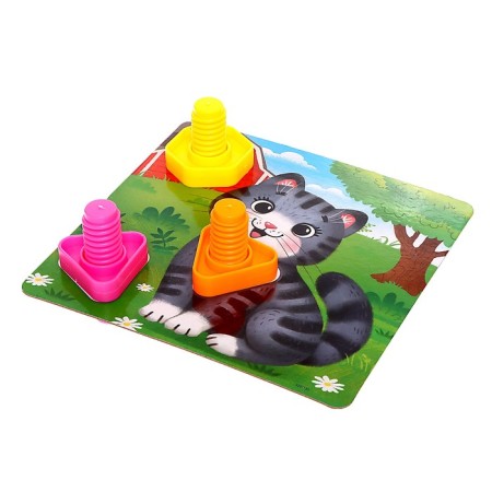 Designer "Bolts and nuts", 10 cards, animals-5