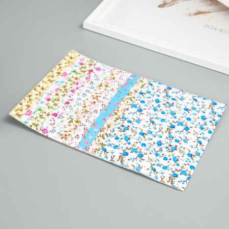 A set of fabric self -adhesive for creativity (UP. 10 pcs.) 15x10 cm, assorted-2