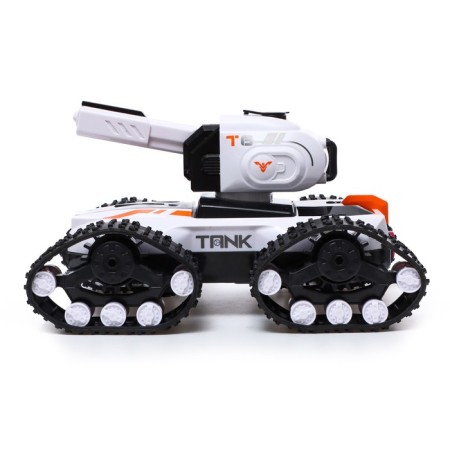 Tank radio -controlled tank shoots water, smoke effect, white color-1