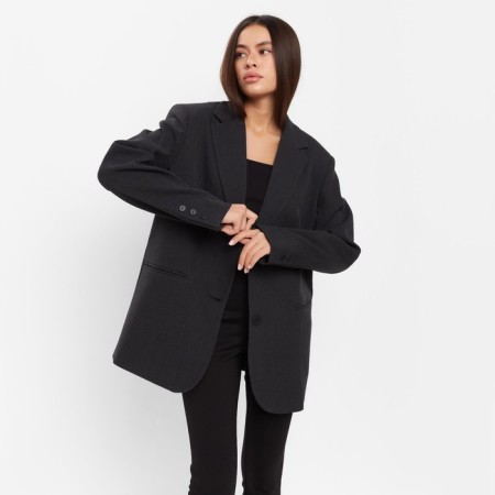 Women's jacket with a cut on the back mist size s-m, black color-6