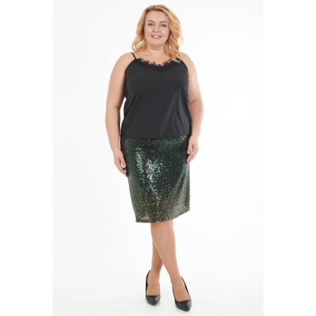 Female skirt, size 54, green color-4