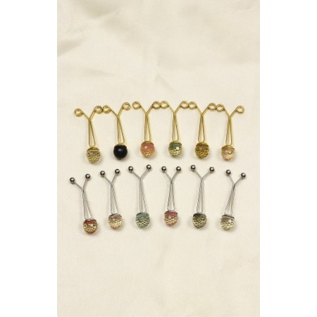 Crying clip "Crystal" ball, color mix (indivisible packing 12 pcs., Price per pcs.)-6