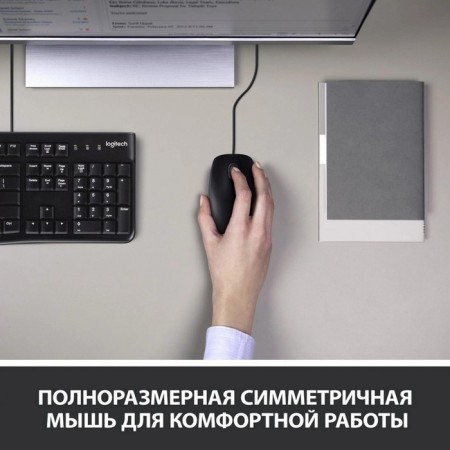 Keyboard + Logitech MK120 mouse: black mouse: black/gray USB (920-002562)-2