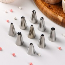 A set of pastry tunnels, d = 1.8 cm, 9 pcs, mix form