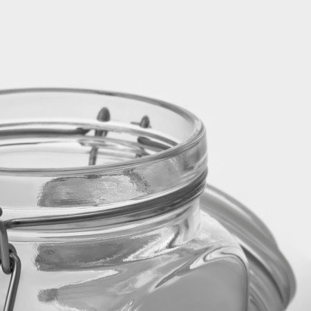 Bank for bulk products glass Cremlin 1.3 liters, with a lid-5